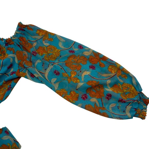 Sofia Vegara Floral Off the Shoulder Dress with Blouson Sleeves Women's Size L - Picture 5 of 9